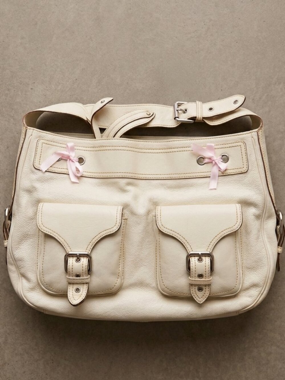 Marc Jacobs vintage cream karolina leather hobo bag large version